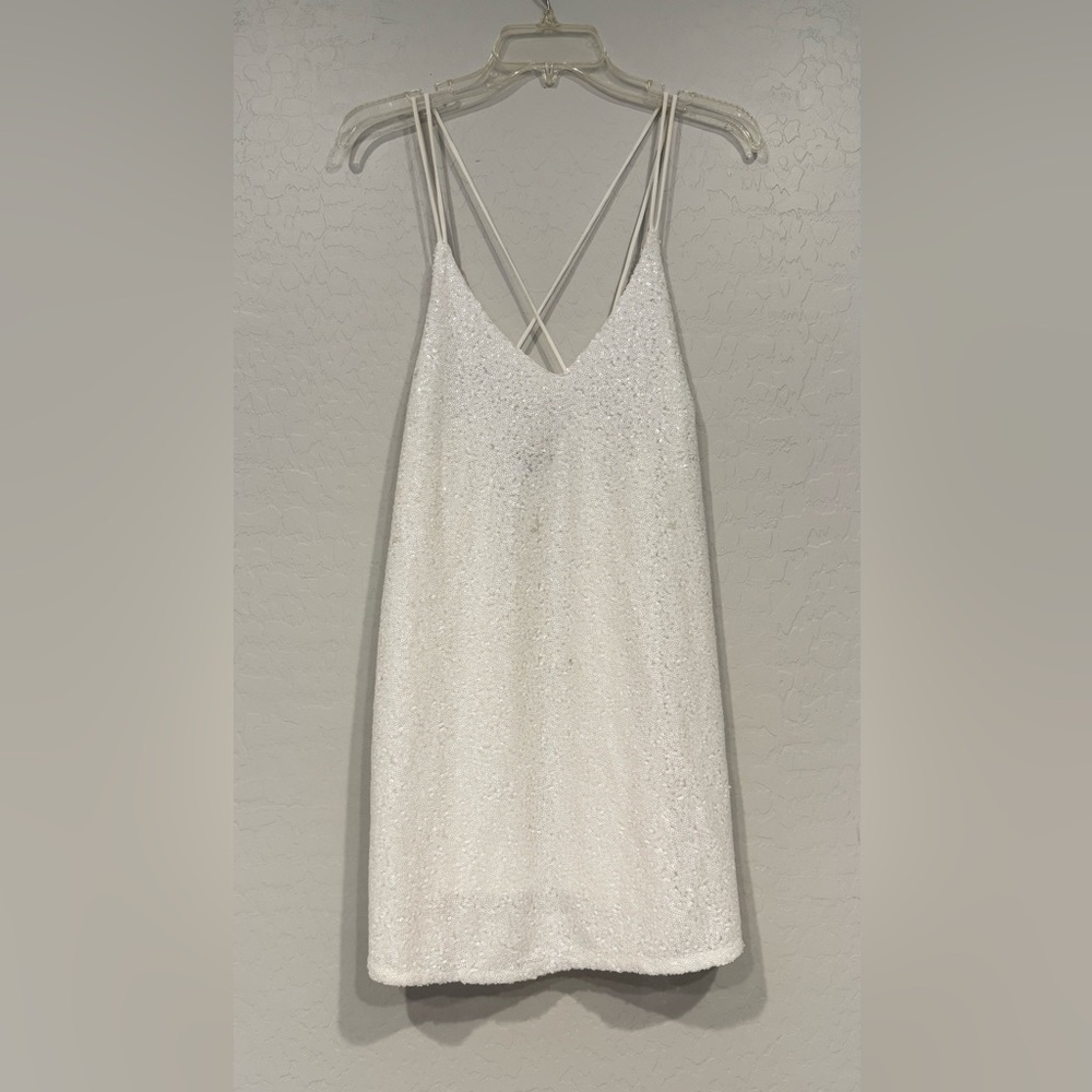 Elegant White Sequin Dress